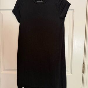 Black Short-Sleeve T-Shirt Dress
